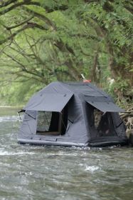 Foldable 2-3 People Amphibious Inflatable Car Roof Top Tent for camping Outdoor Glamping Camping Tent for SUV (Color: as Pic)